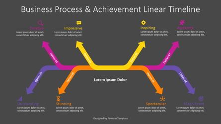 Business Process and Achievement Linear Timeline, スライド 2, 09340, プロセス図 — PoweredTemplate.com