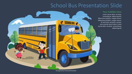 School Bus Free Presentation Slide, Deslizar 2, 09346, Carros e Transportes — PoweredTemplate.com