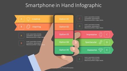 Smartphone in Hand Infographic, Dia 2, 09363, Infographics — PoweredTemplate.com