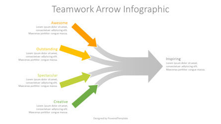 Teamwork Arrow Infographic, Gratis Google Presentaties-thema, 09365, Business Concepten — PoweredTemplate.com