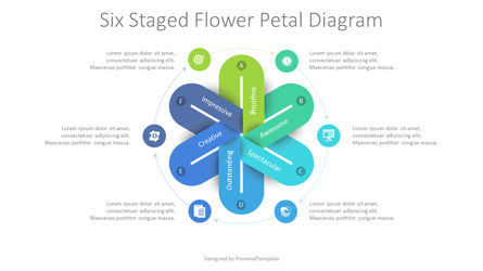 Six Staged Flower Petal Diagram, 09366, Abstract/Textures — PoweredTemplate.com
