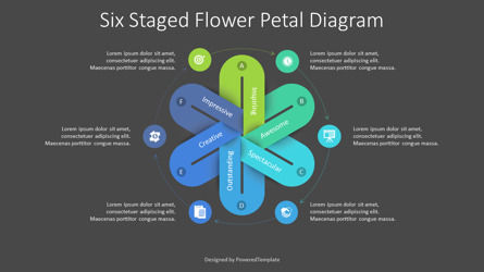 Six Staged Flower Petal Diagram, Slide 2, 09366, Abstract/Textures — PoweredTemplate.com