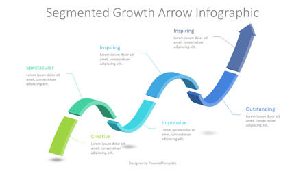 Segmented Growth Arrow Infographic, Gratis Tema de Google Slides, 09372, Infografías — PoweredTemplate.com