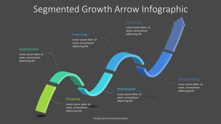 Segmented Growth Arrow Infographic, スライド 2, 09372, インフォグラフィック — PoweredTemplate.com