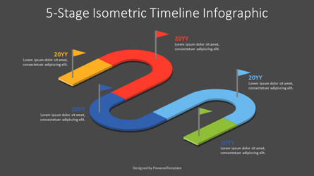 5-Stage Isometric Timeline Infographic, Folie 2, 09376, Timelines & Calendars — PoweredTemplate.com