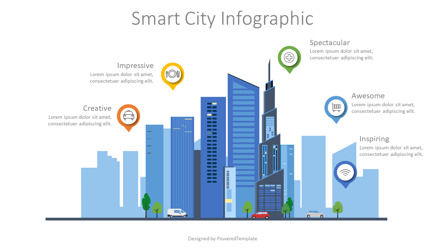 Smart City Infographic, 09377, Carreiras/Indústria — PoweredTemplate.com