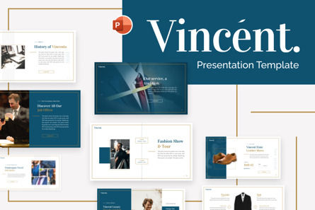 Vincent Luxury Presentation Powerpoint Template, PowerPointテンプレート, 09389, Art & Entertainment — PoweredTemplate.com