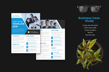 Business Case study Power point template corporate modern business double side flyer and poster, Deslizar 2, 09414, Conceitos de Negócios — PoweredTemplate.com