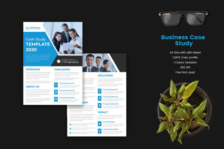 Business Case study Power point template corporate modern business double side flyer and poster, スライド 3, 09414, ビジネスコンセプト — PoweredTemplate.com