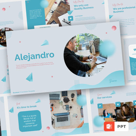 Alejandro - Business Presentation Template, Modelo do PowerPoint, 09428, Negócios — PoweredTemplate.com