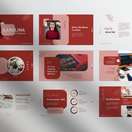 Carolina - CV Resume Presentation Template, スライド 2, 09429, キャリア／産業 — PoweredTemplate.com