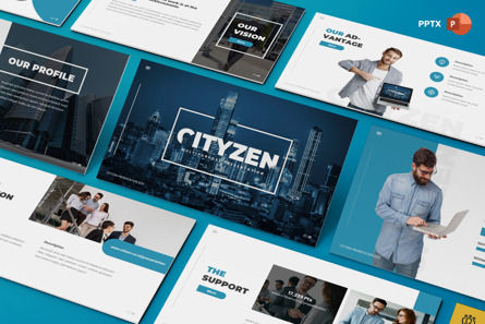 Cityzen - Powerpoint Template, Modele PowerPoint, 09471, Business — PoweredTemplate.com