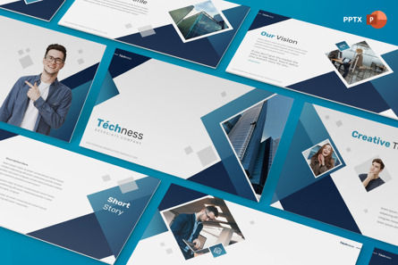 Techness - Powerpoint Template, PowerPoint-sjabloon, 09487, Bedrijf — PoweredTemplate.com