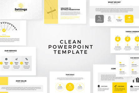 Settings Modern Clean Business PowerPoint Presentation Template, PowerPointテンプレート, 09502, ビジネス — PoweredTemplate.com