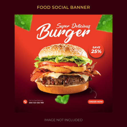 Food Promotion Instagram Social Media Post Banner Templates | Web ...