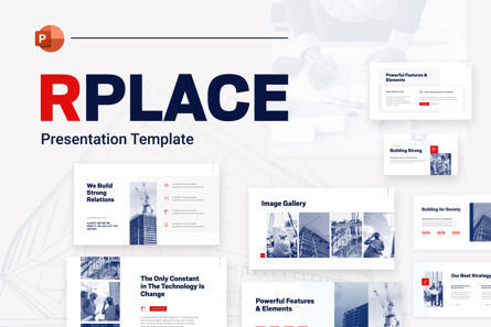 Rplace Construction PowerPoint Template, Modele PowerPoint, 09556, Construction — PoweredTemplate.com
