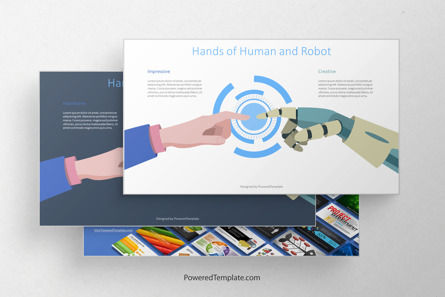 Hands of Human and Robot, 09566, Technology and Science — PoweredTemplate.com