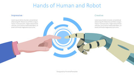 Hands of Human and Robot, Slide 2, 09566, Technology and Science — PoweredTemplate.com