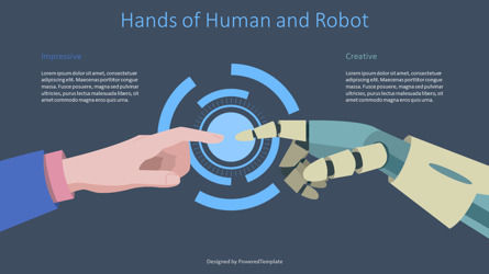 Hands of Human and Robot, Slide 3, 09566, Technology and Science — PoweredTemplate.com