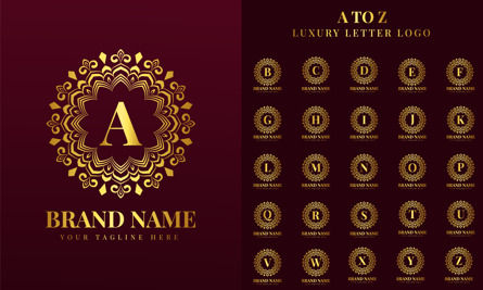 Gold Color Luxury Brand Logo Design Template, Logos, mdhelalakbar, 86366