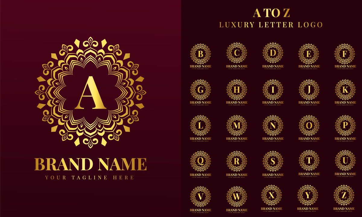 Gold Color Luxury Brand Logo Design Template | Logos ...