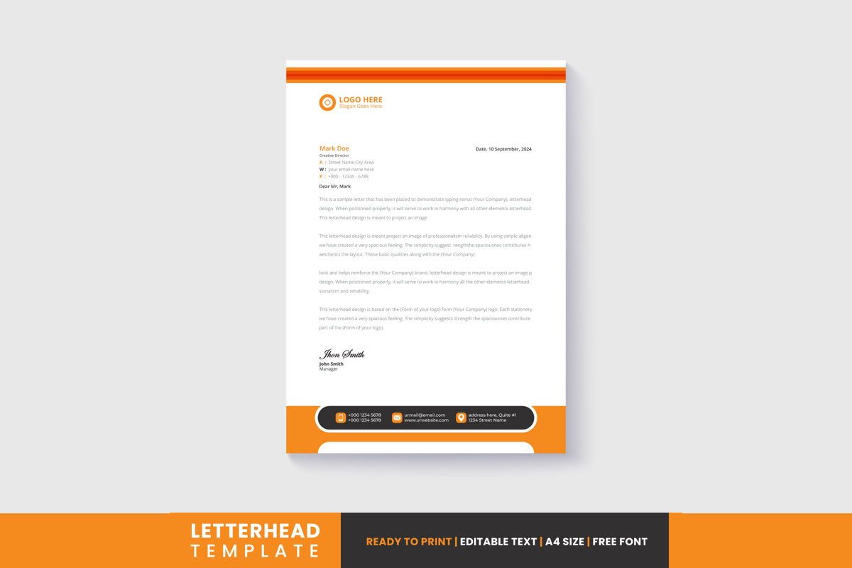 Business Letterhead Template Design for Office | Letterhead | JASAKIB |  87434 
