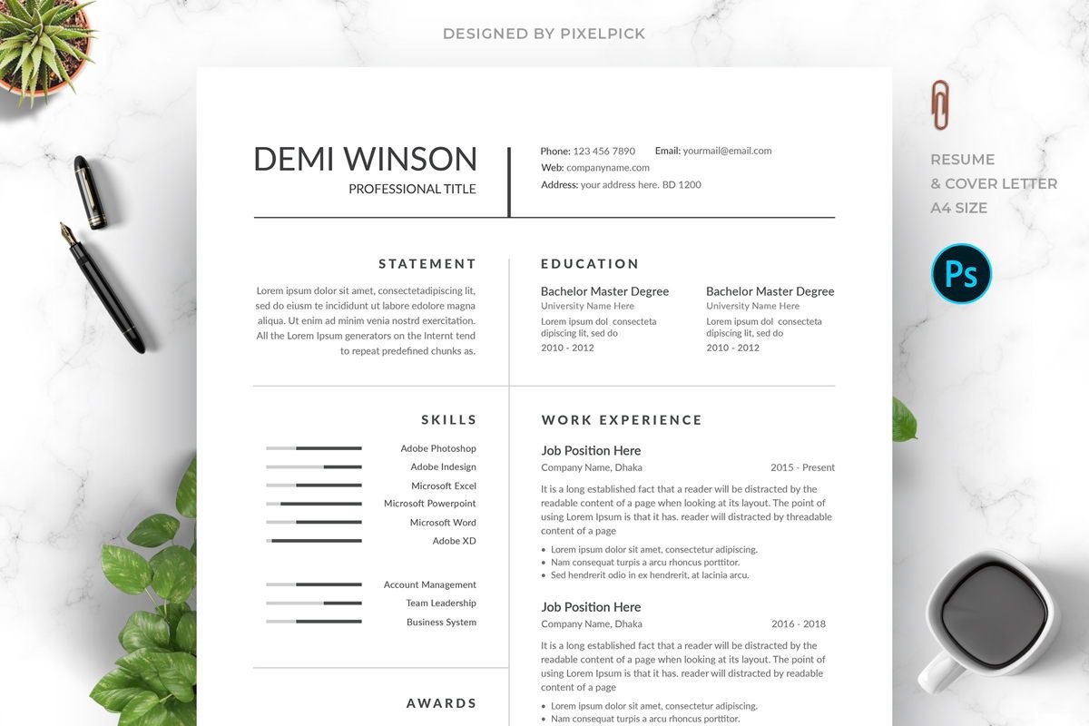 Minimal Resume Template - Sp Slide H 1 