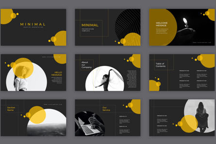 Black and Yellow Minimal Creative Presentation Template for Business, Slide 2, 09616, Lavoro — PoweredTemplate.com
