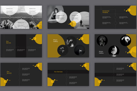 Black and Yellow Minimal Creative Presentation Template for Business, Dia 3, 09616, Bedrijf — PoweredTemplate.com