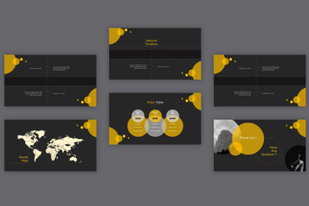 Black and Yellow Minimal Creative Presentation Template for Business, スライド 4, 09616, ビジネス — PoweredTemplate.com