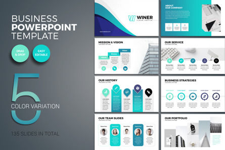 Winer Business Infographic PowerPoint Presentation Template, Modello PowerPoint, 09620, Lavoro — PoweredTemplate.com