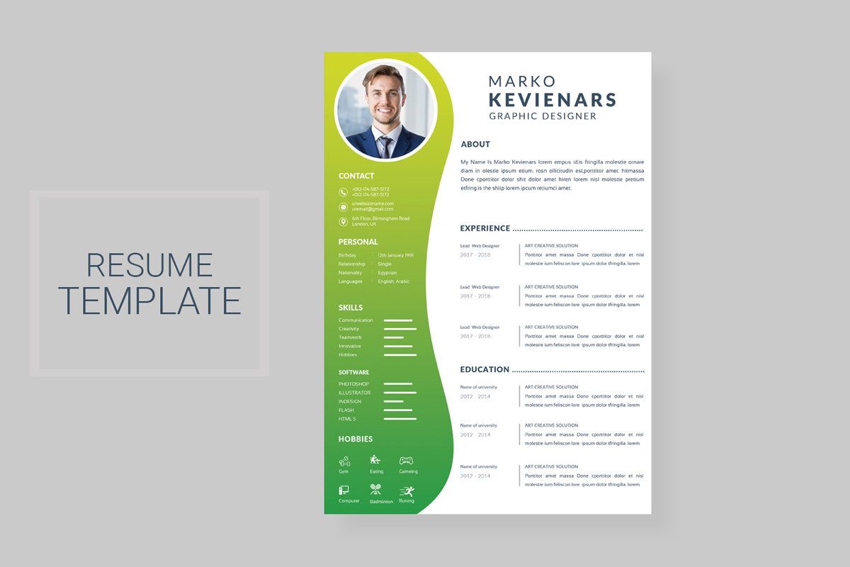 Graphic Designer Cv Template Vector Download Riset