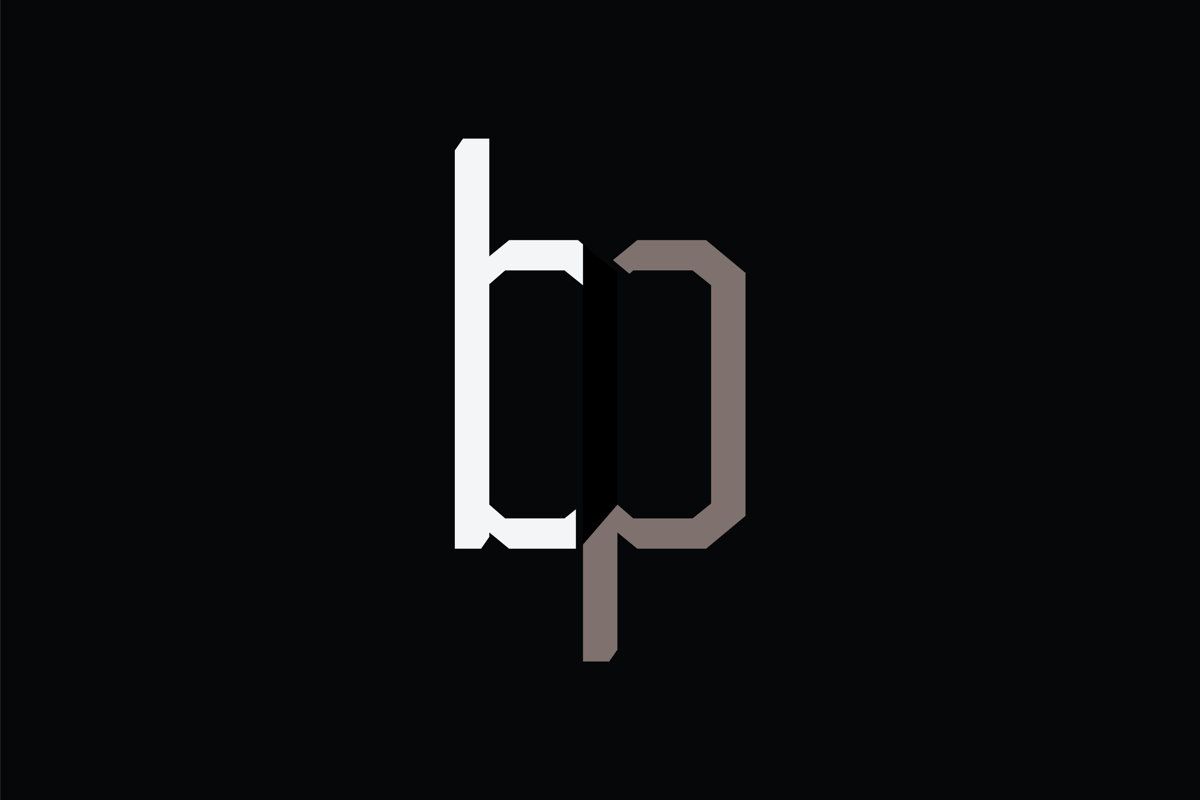 Bp letter logo design with negative space concept Vector Image