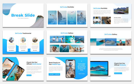 DeCruise - Cruise Ship Google Slide Template, Deslizar 4, 09635, Negócios — PoweredTemplate.com