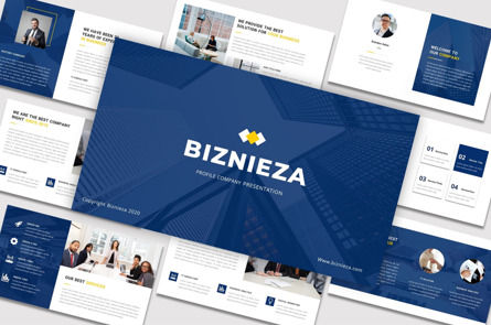 Biznieza - Company Profile Powerpoint Template, Modelo do PowerPoint, 09640, Negócios — PoweredTemplate.com