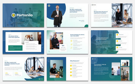 Portonilo - Multipurpose Business Google Slide Presentation Template, スライド 2, 09649, ビジネス — PoweredTemplate.com