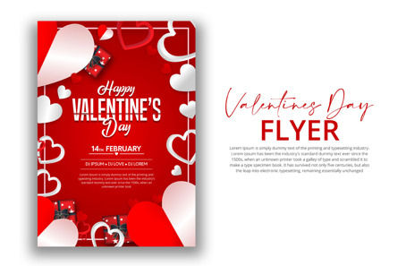 List Flyer Notepad Red Creative Heart