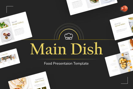 Main Dish Food Powerpoint Template, 파워 포인트 템플릿, 09661, Food & Beverage — PoweredTemplate.com