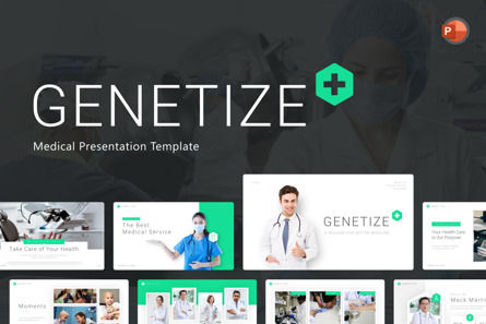 Genetize Medical Powerpoint Template, 파워 포인트 템플릿, 09670, 건강 및 레크레이션 — PoweredTemplate.com