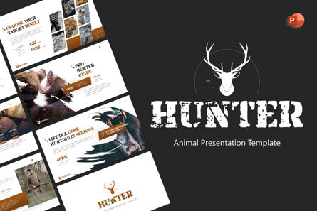 Hunter Animal Powerpoint Template, PowerPoint模板, 09671, 动物和宠物 — PoweredTemplate.com