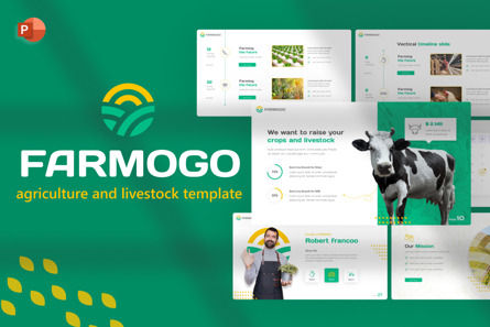 Farmogo Agriculture Powerpoint Template, 파워 포인트 템플릿, 09672, 농업 — PoweredTemplate.com
