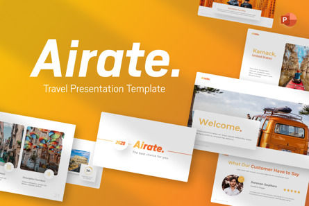 Airate Travel Powerpoint Template, 파워 포인트 템플릿, 09673, 휴가/특별 행사 — PoweredTemplate.com