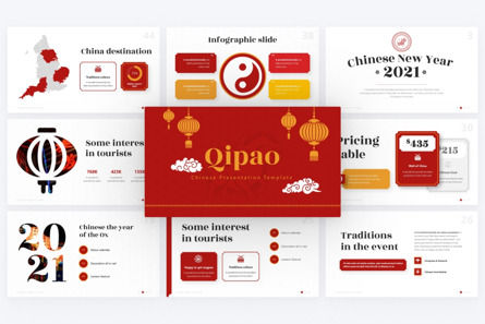 Qipao Chinese New Year Powerpoint Template, Slide 3, 09675, Keagamaan — PoweredTemplate.com