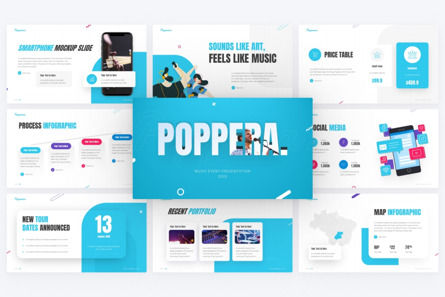 Poppera Music Powerpoint Template, 幻灯片 3, 09676, Art & Entertainment — PoweredTemplate.com