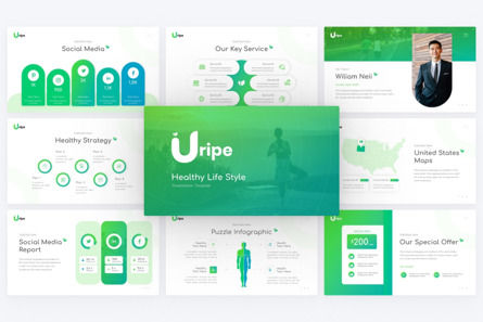 Uripe Life Style Powerpoint Template, スライド 3, 09677, 健康＆レクリエーション — PoweredTemplate.com