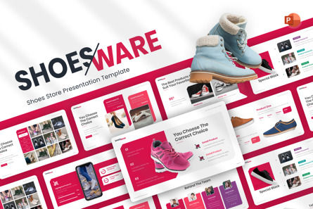 Shoesware E-commerce Powerpoint Template, 파워 포인트 템플릿, 09678, 비즈니스 — PoweredTemplate.com
