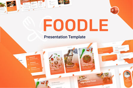 Foodle Food Review Powerpoint Template, 파워 포인트 템플릿, 09686, Food & Beverage — PoweredTemplate.com