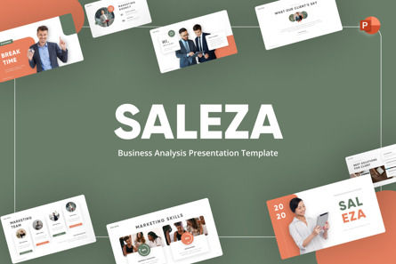Saleza Business Powerpoint Template, PowerPoint Template, 09687, Business — PoweredTemplate.com