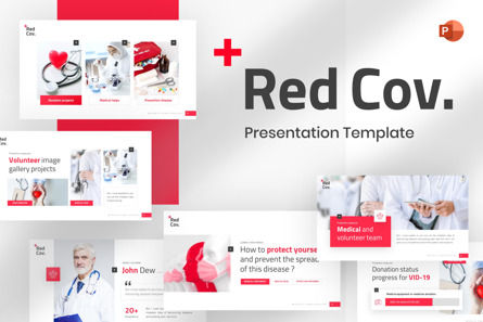 Redcov Covid-19 Medical Powerpoint Template, PowerPoint模板, 09697, 健康和休闲 — PoweredTemplate.com