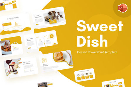 Sweet Dish Dessert PowerPoint Template, Modello PowerPoint, 09710, Food & Beverage — PoweredTemplate.com